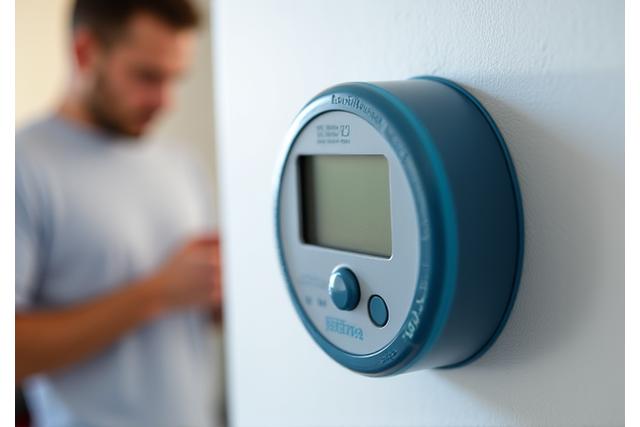 Modern smart energy meter being installed in a home