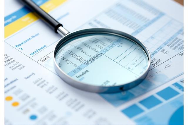 Magnifying glass over a complex energy bill, highlighting saving opportunities